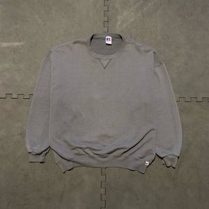 Vintage 90s Russell Athletic Faded Gray Crewneck Sweatshirt